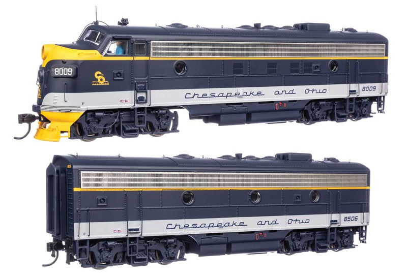 EMD FP7 & F7B  - LokSound 5 Sound & DCC -- Chesapeake & Ohio #8009 & 8506 (As-delivered)-1