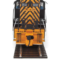 EMD GP9 Phase II - LokSound 5 Sound and DCC -- Denver & Rio Grande Western(TM) #5932 (black, Aspen Gold; Small Flying Grande)