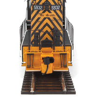 EMD GP9 Phase II - LokSound 5 Sound and DCC -- Denver & Rio Grande Western(TM) #5932 (black, Aspen Gold; Small Flying Grande)