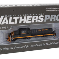EMD GP9 Phase II - LokSound 5 Sound and DCC -- Denver & Rio Grande Western(TM) #5932 (black, Aspen Gold; Small Flying Grande)