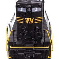 EMD GP9 Phase II - LokSound 5 Sound and DCC -- Western Maryland #41 (black, Speed Lettering)
