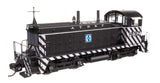 EMD NW2 - LokSound 5 Sound and DCC -- Atchison, Topeka & Santa Fe #2408 (A. T. & S. F.; black, white; Zebra Stripes)-1
