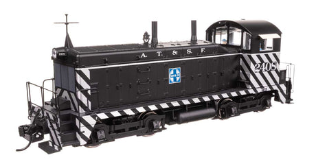 EMD NW2 - LokSound 5 Sound and DCC -- Atchison, Topeka & Santa Fe #2408 (A. T. & S. F.; black, white; Zebra Stripes)-1