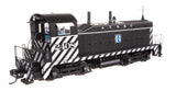 EMD NW2 - LokSound 5 Sound and DCC -- Atchison, Topeka & Santa Fe #2408 (A. T. & S. F.; black, white; Zebra Stripes)-2
