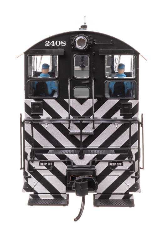 EMD NW2 - LokSound 5 Sound and DCC -- Atchison, Topeka & Santa Fe #2408 (A. T. & S. F.; black, white; Zebra Stripes)-3