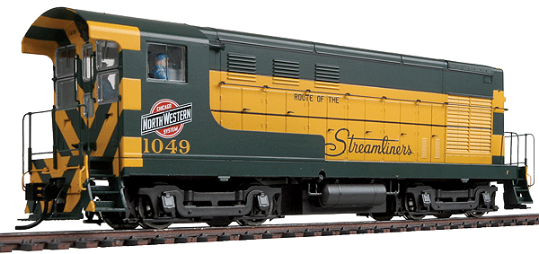 PROTO 2000 Fairbanks-Morse H10-44 Powered Standard DC -- Chicago & North Western(TM) #1049 (Route of the Streamliners, green, yellow)