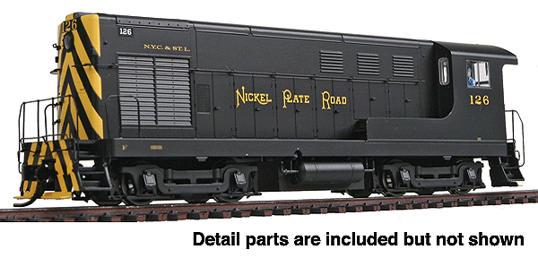 PROTO 2000 Fairbanks-Morse H10-44 Powered Standard DC -- Nickel Plate Road #126 (black, Dulux Gold w/Scare Stripes)