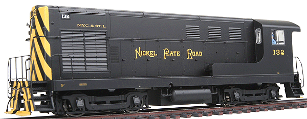 PROTO 2000 Fairbanks-Morse H10-44 Powered Standard DC -- Nickel Plate Road #132 (black, Dulux Gold w/Scare Stripes)