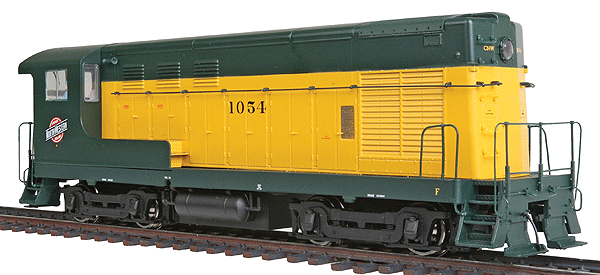 PROTO 2000 Fairbanks-Morse H10-44 Powered Standard DC -- Chicago & North Western(TM) #1054 (green, yellow w/black number on hood)