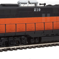 EMD GP9 Phase I - Standard DC -- Milwaukee Road #233 (orange, black, TMR Logo on Cab)