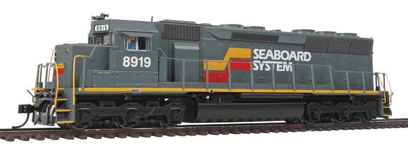 EMD SD45 - Standard DC -- Seaboard System #8919 (gray, yellow, red, white)