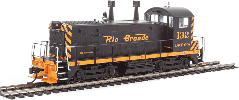 EMD SW1200 - Standard DC -- Denver & Rio Grande Western(TM) #132 (black, Aspen Gold; Flying Grande Logo)-1
