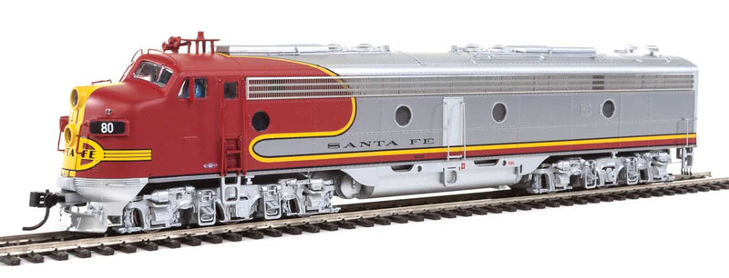 EMD E8Am - Standard DC -- Santa Fe #80L (Warbonnet; silver, red)-1