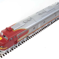 EMD E8Am - Standard DC -- Santa Fe #80L (Warbonnet; silver, red)