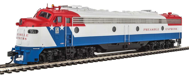 EMD E9A - Standard DC -- Preamble Express UP #951 (red, white, blue)-1