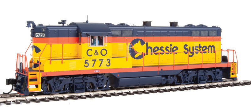 EMD GP7 - Standard DC -- Chessie System C&O #5773 (yellow, orange, blue)-1