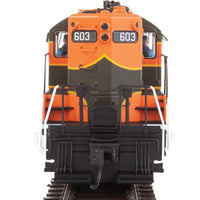 EMD GP7 - Standard DC -- Great Northern #603 (Pullman Green, Omaha Orange, yellow)