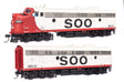 EMD FP7 & F7B Standard DC -- Soo Line #501A & 501C (white, red, black)-1