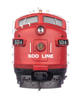 EMD FP7 & F7B Standard DC -- Soo Line #501A & 501C (white, red, black)-3