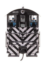 EMD NW2 - Standard DC -- Atchison, Topeka & Santa Fe #2410 (A. T. & S. F.; Zebra Scheme, black, white)-3