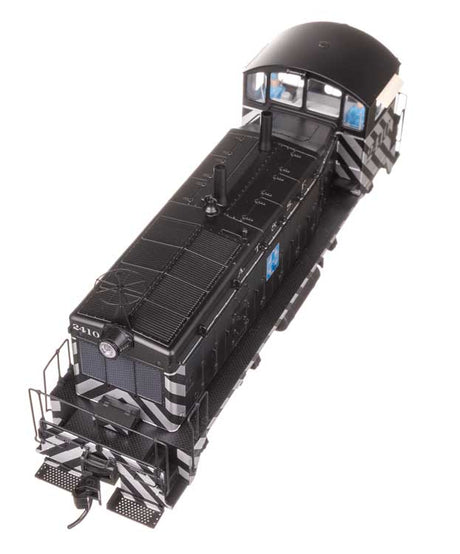 EMD NW2 - Standard DC -- Atchison, Topeka & Santa Fe #2410 (A. T. & S. F.; Zebra Scheme, black, white)-5