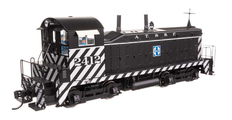 EMD NW2 - Standard DC -- Atchison, Topeka & Santa Fe #2412 (A. T. & S. F.; Zebra Scheme, black, white)-2