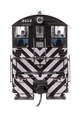 EMD NW2 - Standard DC -- Atchison, Topeka & Santa Fe #2412 (A. T. & S. F.; Zebra Scheme, black, white)-3