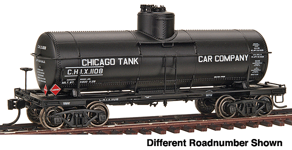 PROTO 2000 Type 21 8,000-Gallon Tank Car w/K Brakes Time-Saver(R) Kit -- Chicago Tank Car Co. CHIX 1136 (black w/white lettering)
