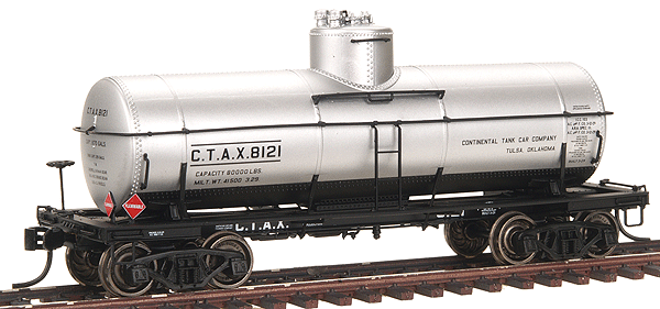PROTO 2000 Type 21 8,000-Gallon Tank Car w/K Brakes Ready to Run -- Continental Oil Co. CTAX 8121 (gray tank, black frame, black lettering)