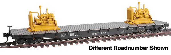 PROTO 2000 AAR 53'6" Flatcar w/Load - Time-Saver(R) Kit -- Missouri-Kansas-Texas #13719 (black, white) w/Generators