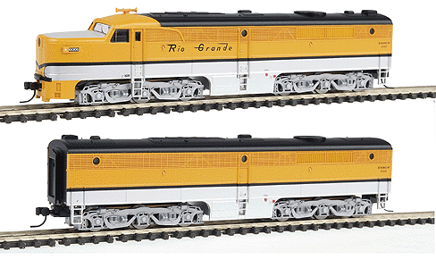 Proto Diesel Alco PA-PB Set - Powered -- Denver & Rio Grande Western(TM) #6001/2 (silver, Grande Gold, single stripe)