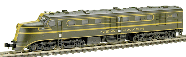 PROTO N Diesel Alco DL-109 - Powered -- New York, New Haven & Hartford #0709 (green, yellow)