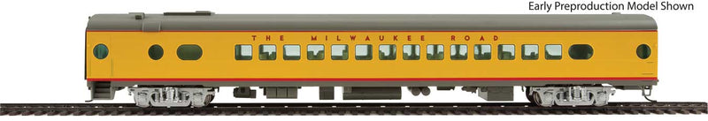 85' Milwaukee Road 30-Seat Parlor Car Valley Series - Ready to Run -- Twin Cities Hiawatha - Milwaukee Road "Wisconsin Valley" (yellow, gray, re-1