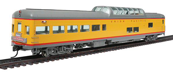 85' ACF Observation Dome Lounge - Ready to Run - Standard -- Union Pacific(R) (Armour Yellow, gray; City of Portland Tail Sign)-1