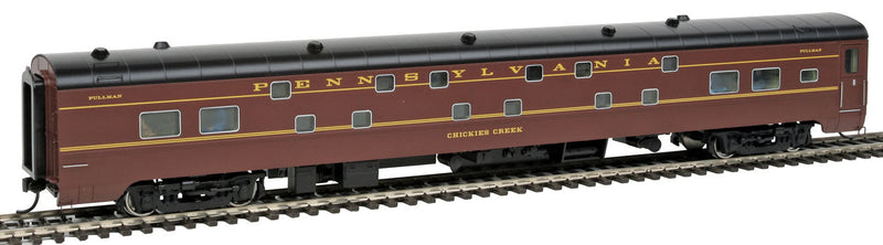 1960s Broadway Limited 85' P-S 12-4 Sleeper, Plan #9009 Deluxe 2 - RTR -- Pennsylvania Railroad Chickies Creek (tuscan, black, dulux)-1