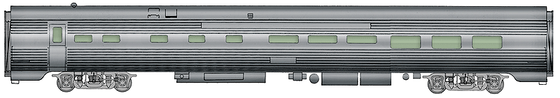 85' P-S Lunch Counter Diner Dorm - Standard - San Francisco Chief - RTR -- Santa Fe (Real Metal Finish)-1