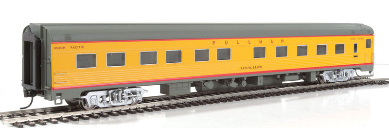 85' Budd Pacific Series 10-6 Sleeper - Ready to Run -- Union Pacific(R) "Pacific Beach" (City of Los Angeles; Armour Yellow, gray-1