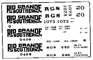 Decals for Bachmann Big Hauler Train Sets -- Rio Grande Southern