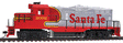 EMD GP9M - Standard DC -- Santa Fe #2092 (Warbonnet; red, silver)-1