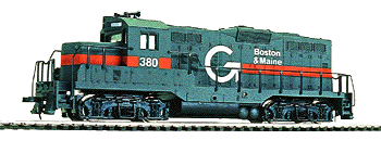 Trainline(R) Diesel GP9M Powered -  Ready to Run -- Guilford Boston & Maine #380 (Charcoal Gray, orange)