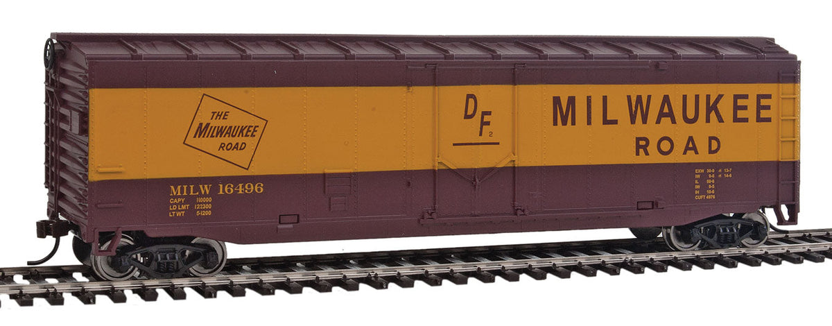 Boxcar - Ready to Run -- Milwaukee Road #16496 (Boxcar Red,yellow)-1