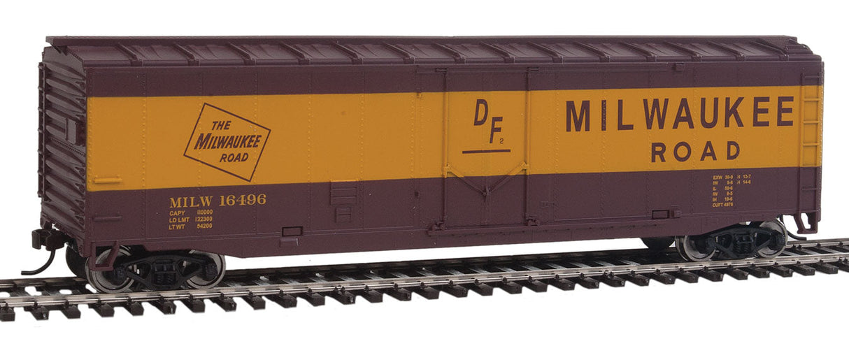 Boxcar - Ready to Run -- Milwaukee Road #16496 (Boxcar Red,yellow)-2