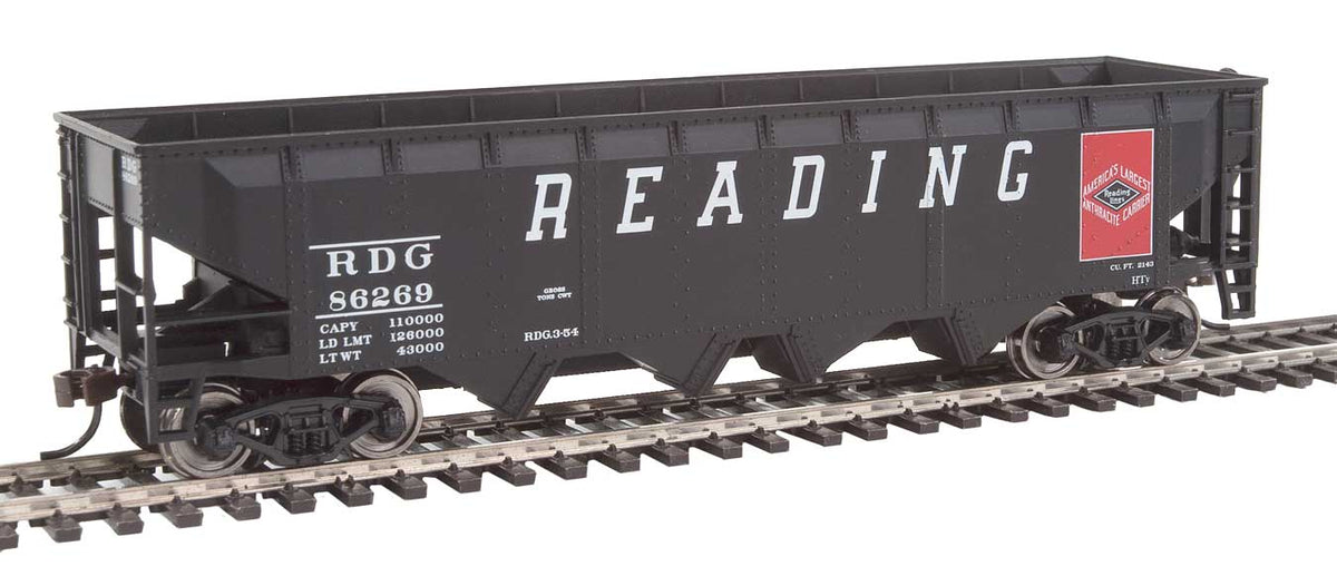 Offset Hopper - Ready to Run -- Reading (black, red; Large Lettering, Anthracite Logo)-2