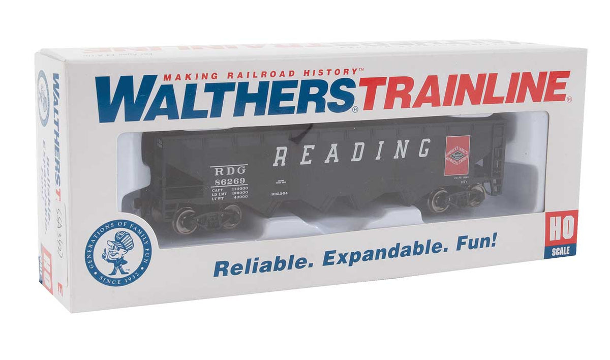 Offset Hopper - Ready to Run -- Reading (black, red; Large Lettering, Anthracite Logo)-5
