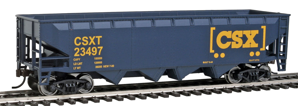 Offset Hopper - Ready to Run -- CSX Transportation (blue, yellow; Boxcar Logo)-2