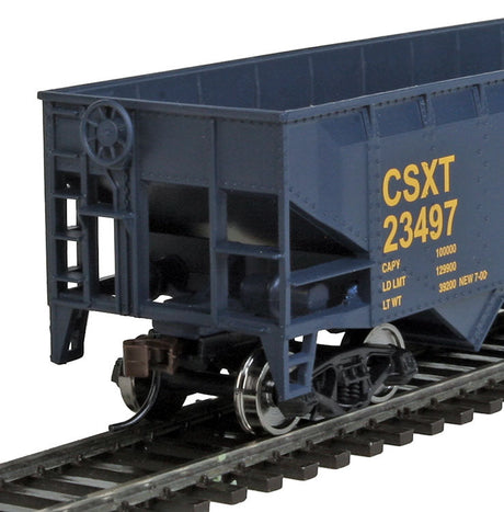 Offset Hopper - Ready to Run -- CSX Transportation (blue, yellow; Boxcar Logo)-3