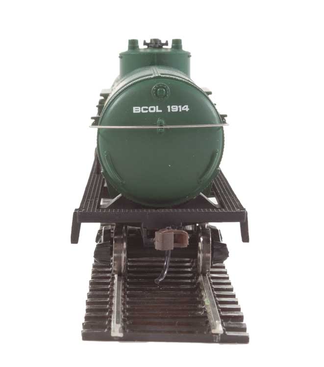 Tank Car - Ready To Run -- British Columbia Railway (green, yellow, white; Dogwood Logo)-4