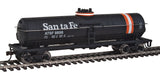 Tank Car - Ready to Run -- Atchison, Topeka & Santa Fe #98016 (black, Orange & White Stripes)-2