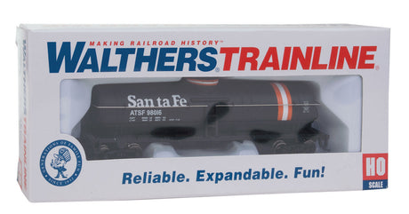 Tank Car - Ready to Run -- Atchison, Topeka & Santa Fe #98016 (black, Orange & White Stripes)-6