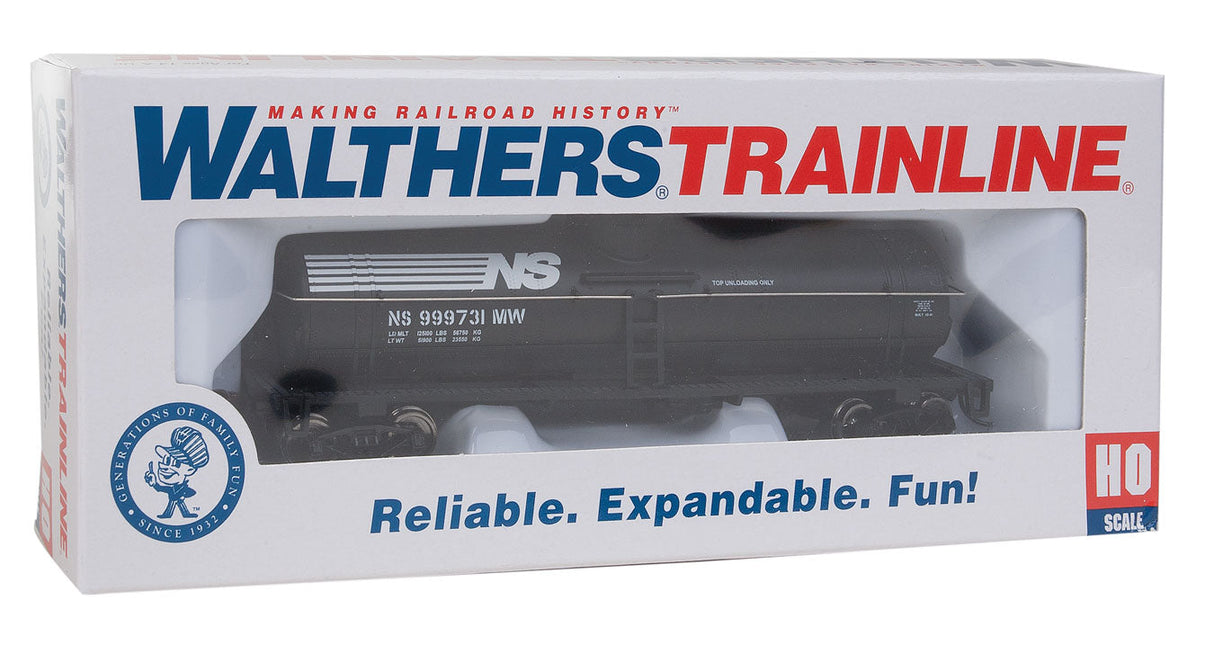 Tank Car - Ready to Run -- Norfolk Southern (black, white)-6